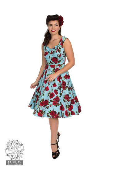 Bild von Vestido 50s Ditsy Rose Floral Summer